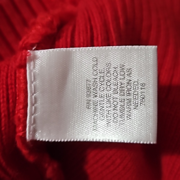 LIZ CLAIBORNE RED ZIP FRONT SWEATER XL - Picture 4 of 6